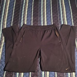 Nike drifit navy blue pant large zipper bottom